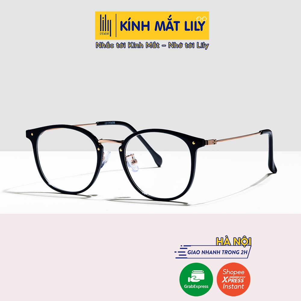 Gọng kính mắt tròn nữ LILYEYEWEAR chất liêu nhựa thanh nhẹ dễ đeo màu sắc thời trang kiểu dáng thời thượng 01260