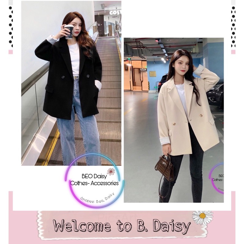 Áo vest | Áo Blazer màu be, đen hàn quốc 2020 ( có ảnh thật)