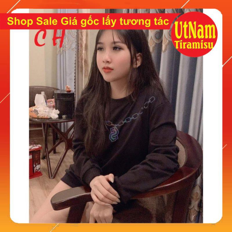 áo thun Dài Tay phản quang vòng cổ xích đô Kiểu dáng Unisexfreesize 40-50kg mặc đẹpPhong cách Hàn Quốc