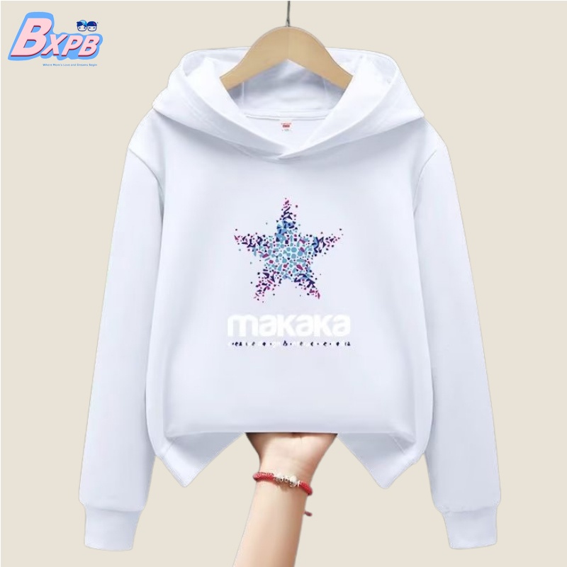 Áo hoodie BXPB dáng rộng thoải mái in hình ngôi sao năm cánh nhiều màu sắc thời trang cho bé trai và gái 3-15 tuổi