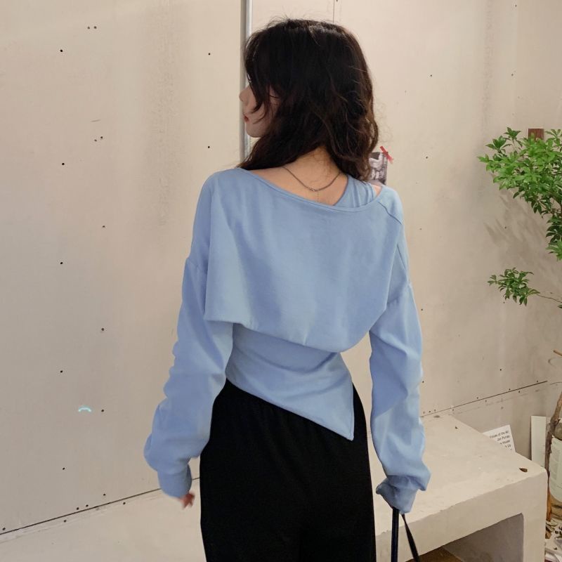 Bộ Áo Khoác + Áo Hai Dây Màu Sắc Trơn Quyến Rũ Thời Trang Mùa Thu