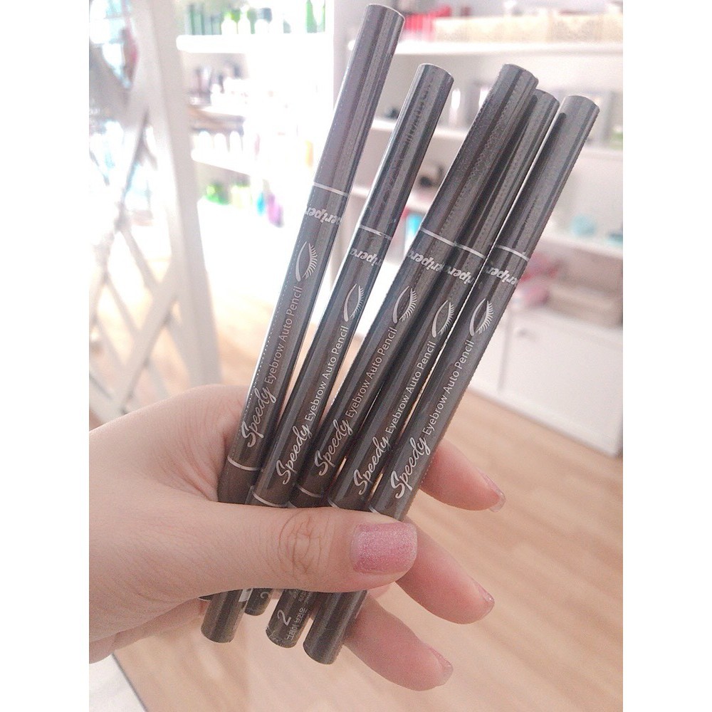 Chì kẻ mày Peripera Speedy Eyebrow Auto Pencil (Wood Pencil) đầu bút dễ kẻ, bám lâu - HONGS BEAUTY