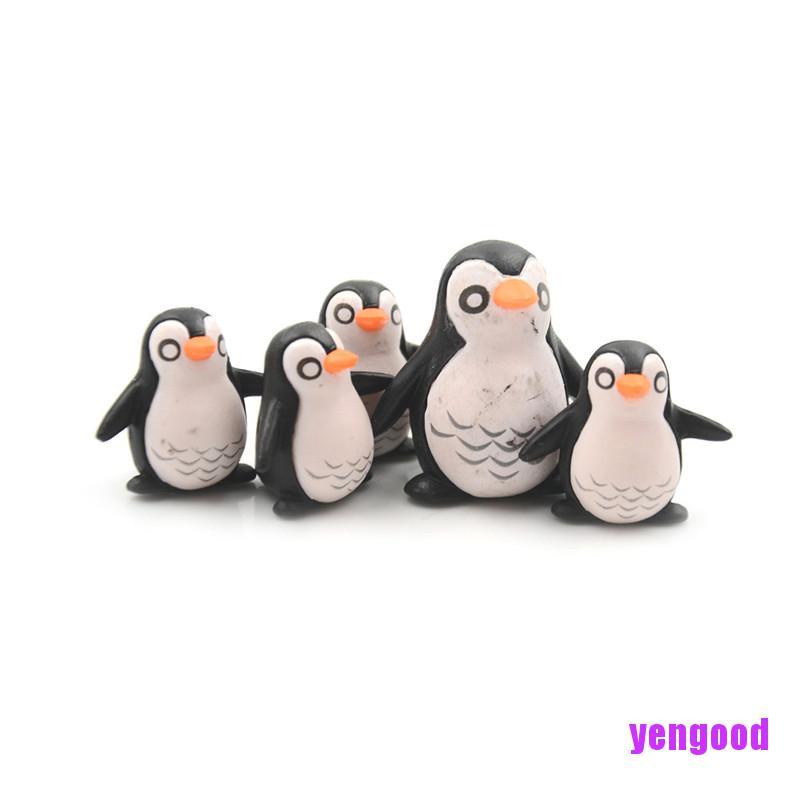 Bộ 5 Mô Hình Chim Cánh Cụt mini Trang Trí Nhà Búp Bê