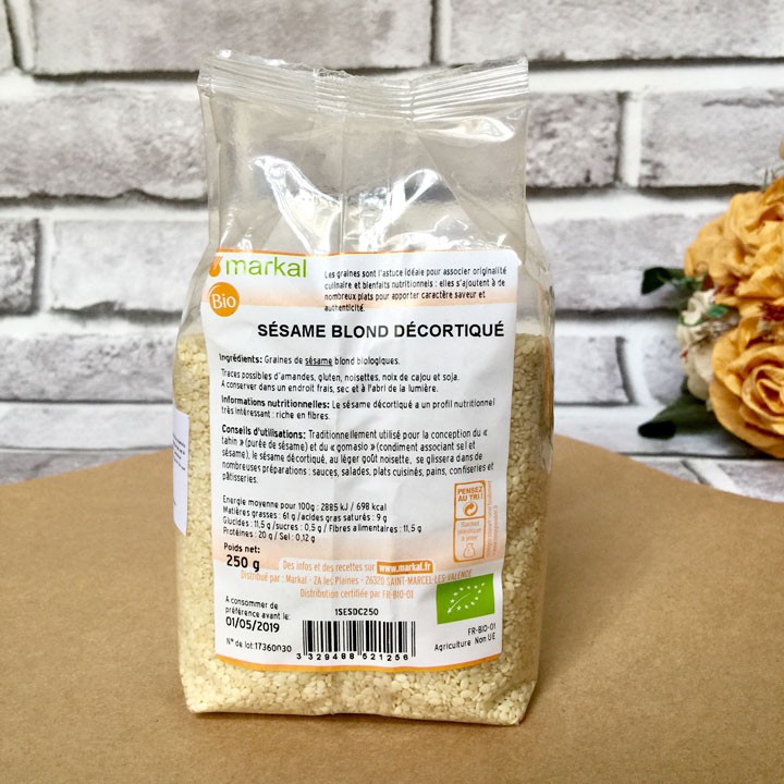 Hạt mè trắng (tách vỏ) hữu cơ Markal 250g