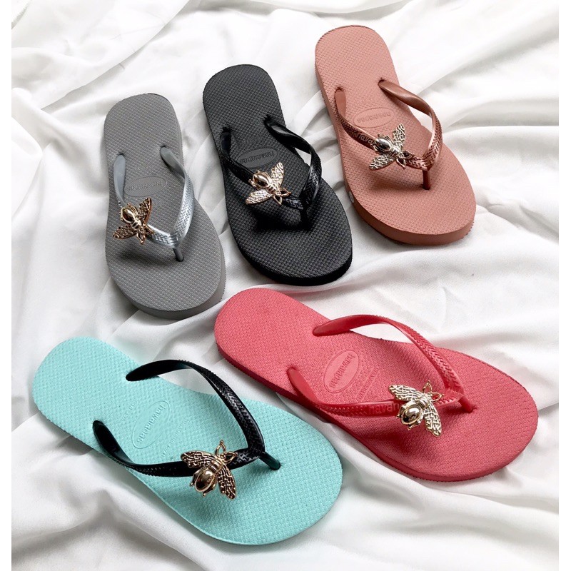 Dép kẹp havaianas dép lê đính ong/ charm ong xịn xò siêu hottrend 2021. Đi êm chân không lo mưa gió