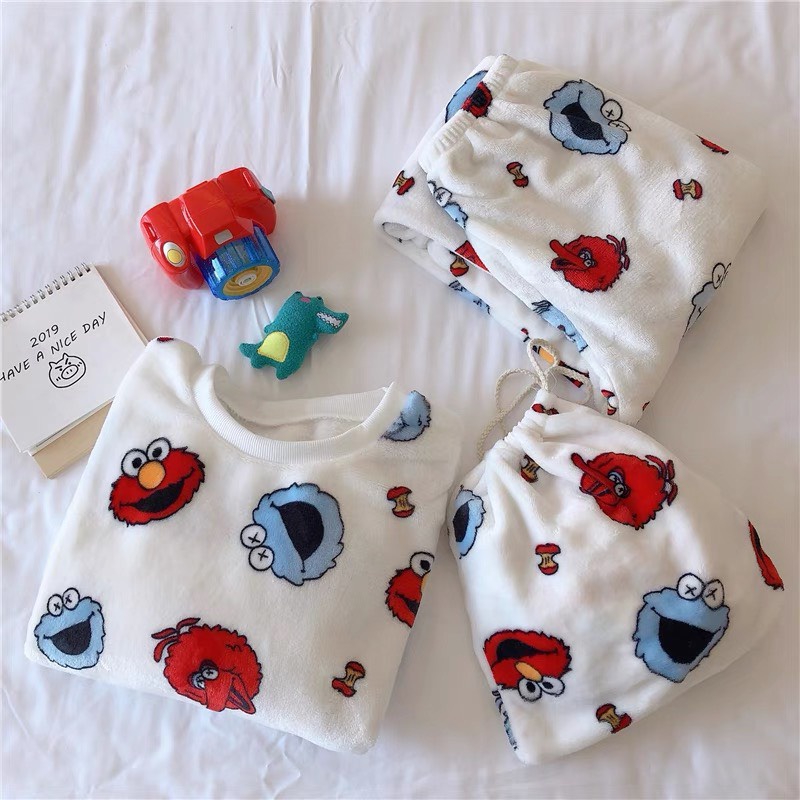 Bộ ngủ nữ đáng yêu siêu nhẹ giữ nhiệt, bộ ngủ cute chất liệu lông cừu siêu ấm | BigBuy360 - bigbuy360.vn