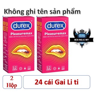 Combo 2 Hộp Bao Cao Su CÓ GÂN GAI Durex PleasuareMax 24 Cái