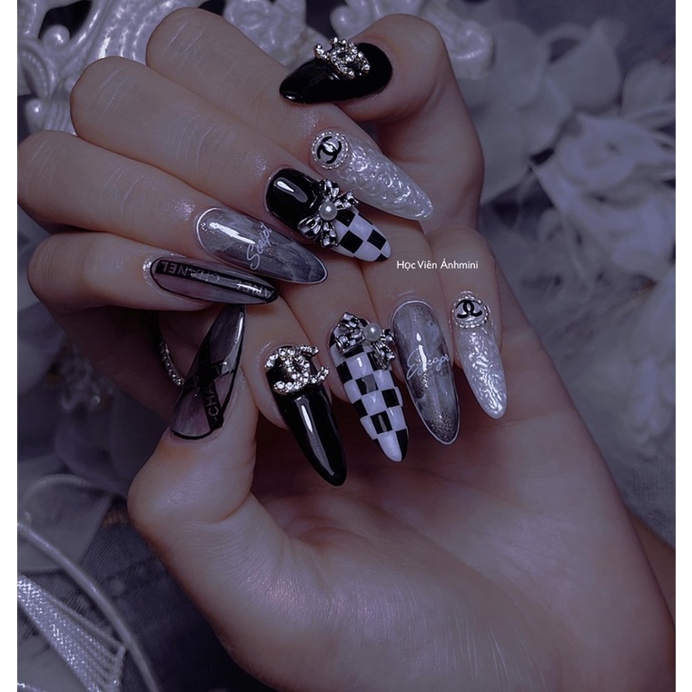 Charm cao cấp trang trí móng màu bạc,charm nơ màu bạc