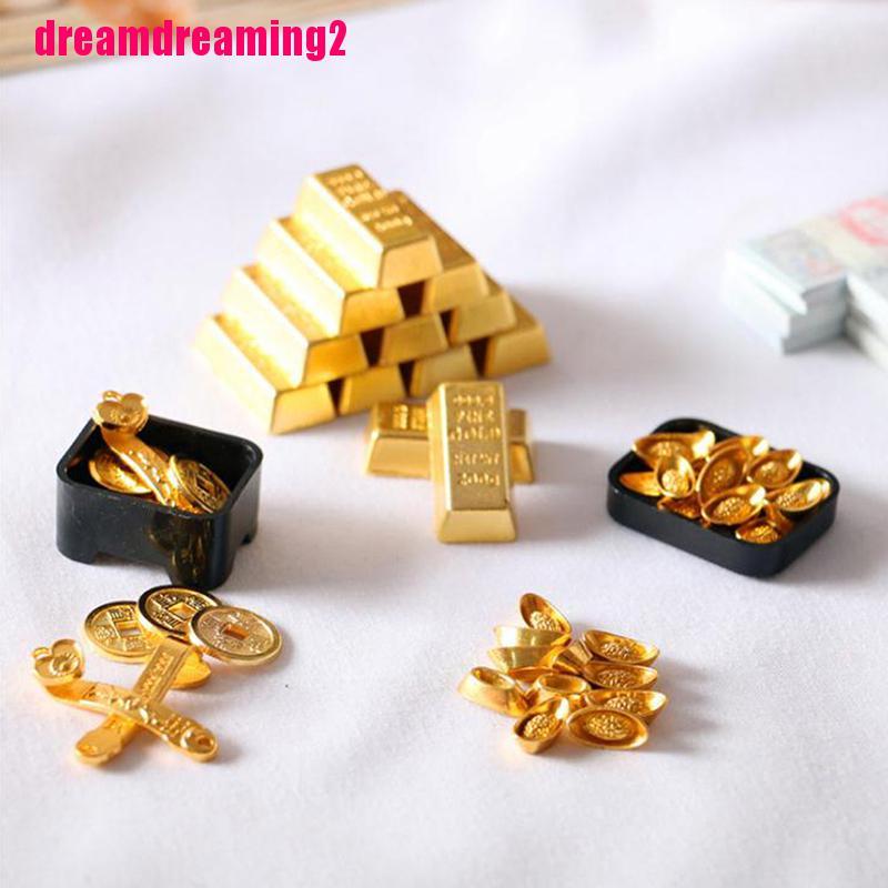 Mô Hình Gạch Vàng Mini Tỉ Lệ 1: 12 Trang Trí Nhà Búp Bê