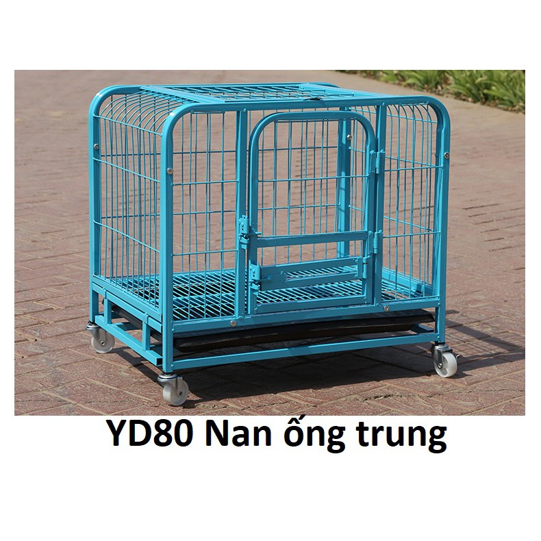 Lồng chó sơn Tĩnh điện YD(3size) Chuồng chó nan ống có bánh xe YD60 YD80 YD95