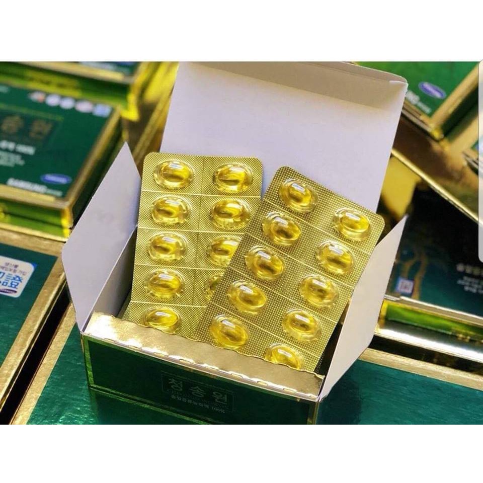 Tinh Dầu Thông Đỏ Cheongsongwon Hàn Quốc Hộp Xanh 180v hoanggamkorea
