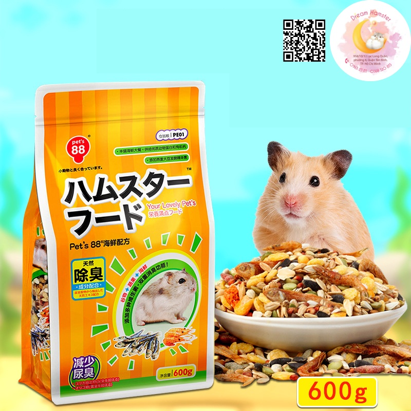 Thức ăn Hamster hải sản Pet's 88 - PE01 &amp; PE02 - 300gr &amp; 600gr