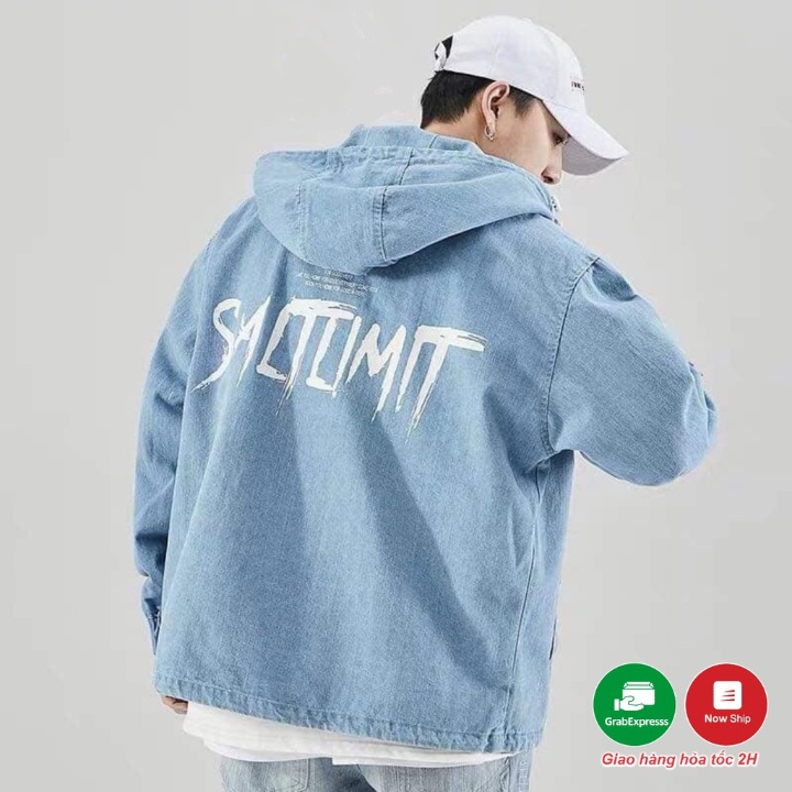 Áo Khoác Jean Nam Liền Mũ Có Nón Nam Nữ Đẹp Cao Cấp⚡️FREESHIP+ QUÀ TẶNG⚡️Áo Rin Xu hướng Hot hiện nay