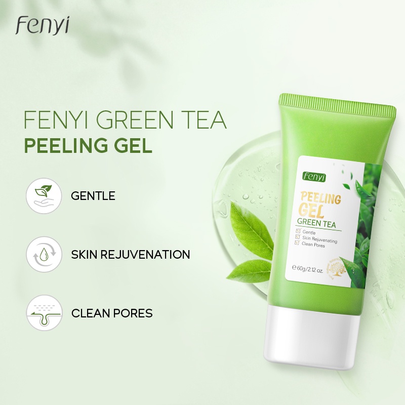Gel tẩy tế bào chết FENYI chiết xuất trà xanh tẩy mụn đầu đen làm sạch lỗ chân lông hiệu quả chuyên dụng 60g