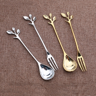 1pc Tableware + 1pc Fork Spoon Tea Coffee Spoons Steak Fork Dessert Fruit Fork