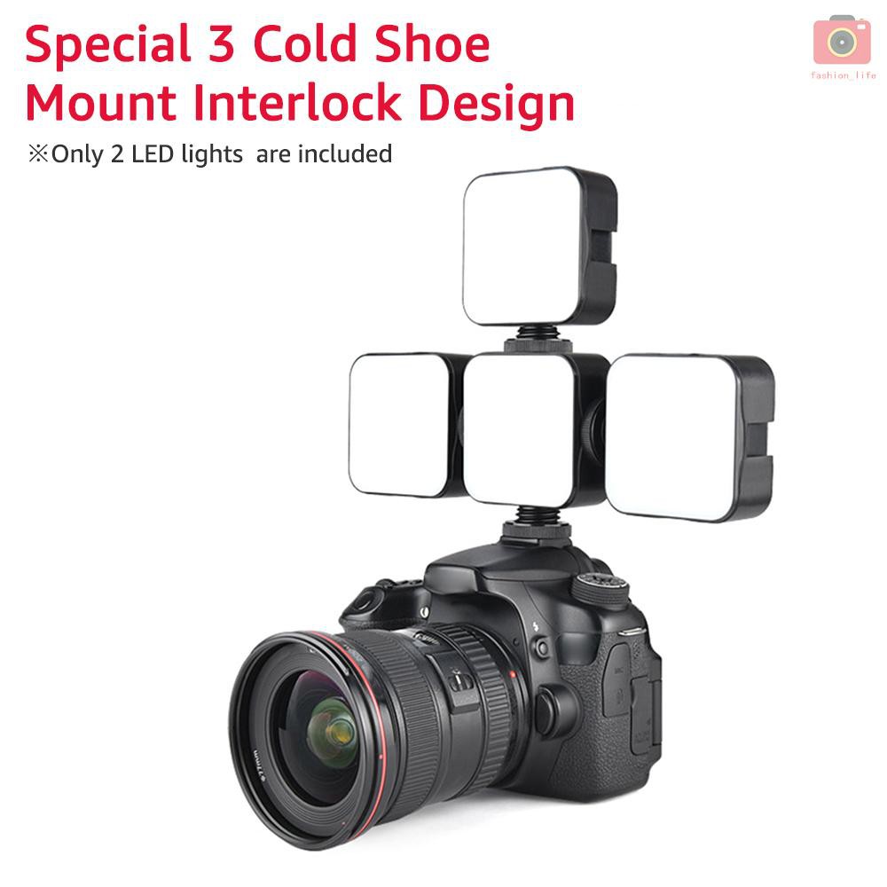 Set 2 đèn led mini trợ sáng chụp ảnh 6500K cho máy ảnh DSLR