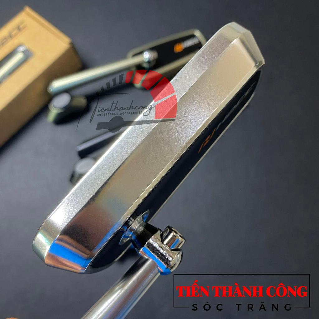 Kính chiếu hậu H2CC mẫu hình chữ nhật, kèm phụ kiện, lắp cho xe máy/Kính H2CC chữ nhật lắp cho xe máy.