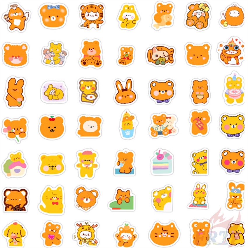 Set 100 nhãn dán trang trí họa tiết Q Kawaii Sunshine Bear độc đáo dễ thương