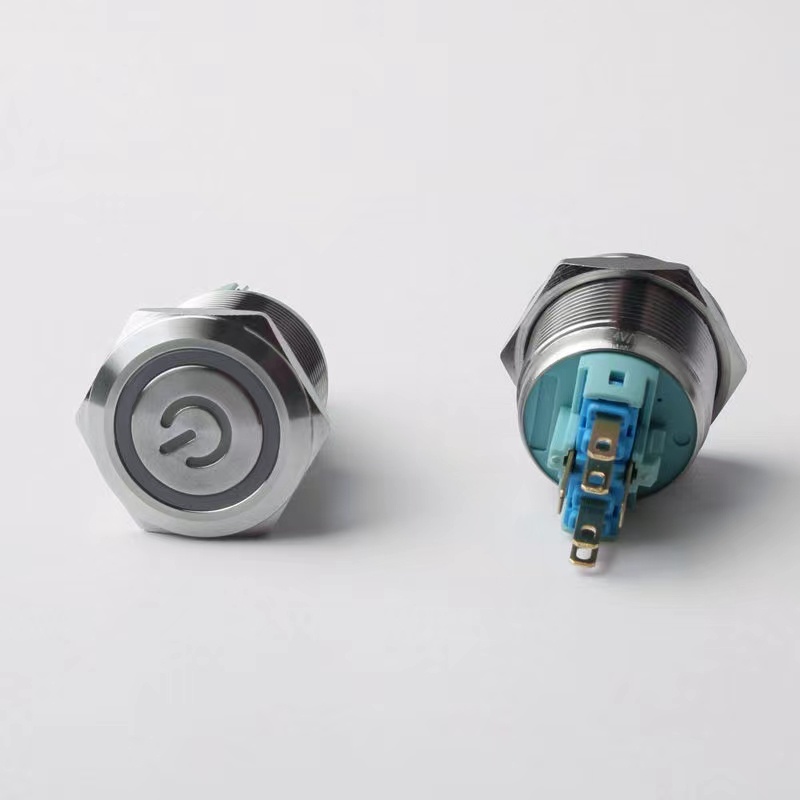 Công Tắc Nút Nhấn Khởi Động Đèn Xe Hơi 22mm 12v 5V 220v Bằng Thép Không Gỉ Chống Thấm Nước