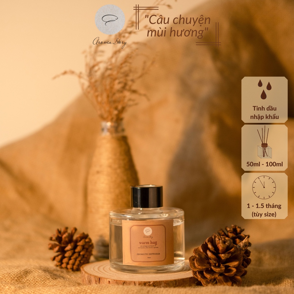 Tinh Dầu Khuếch Tán Aroma Story Hương Gỗ Ấm Warm Hug Size 50ml/100ml