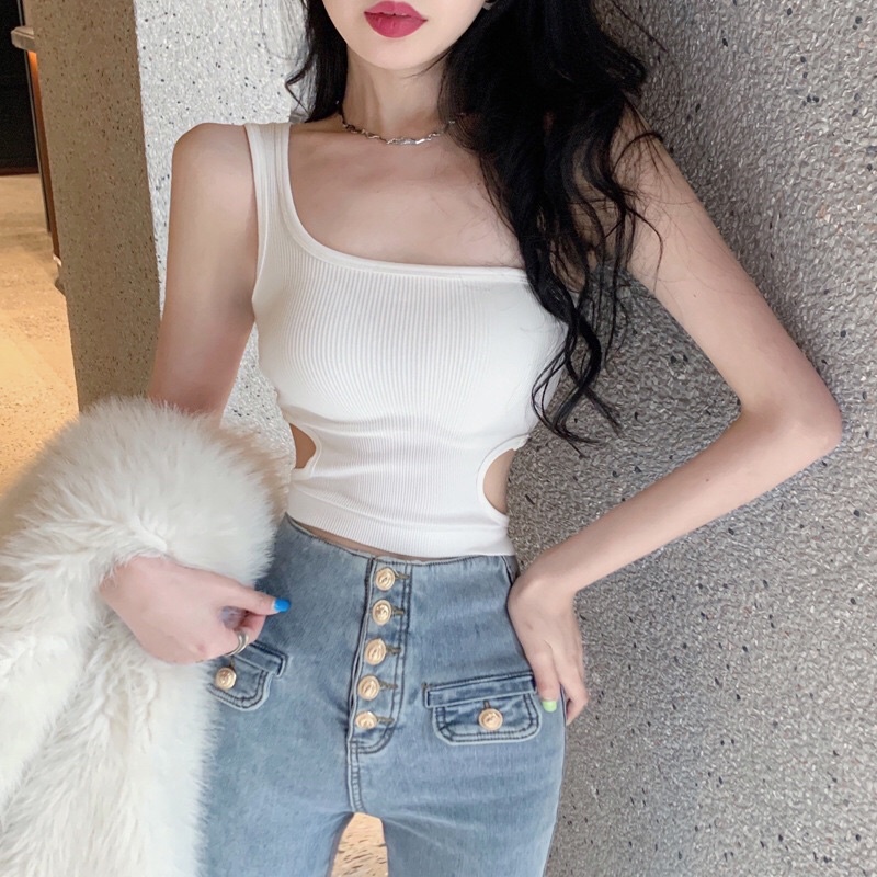 Áo Bra Cotton Màu Trơn Khoét Eo Siêu Xinh Áo Croptop Thời Trang Phong Cách Hàn Quốc Mainia Shop