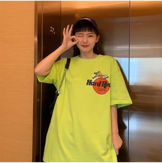 Clip-ảnh thật áo phông xanh lá hard rock (SỈ 29K)tay lỡ form rộng freesize | BigBuy360 - bigbuy360.vn