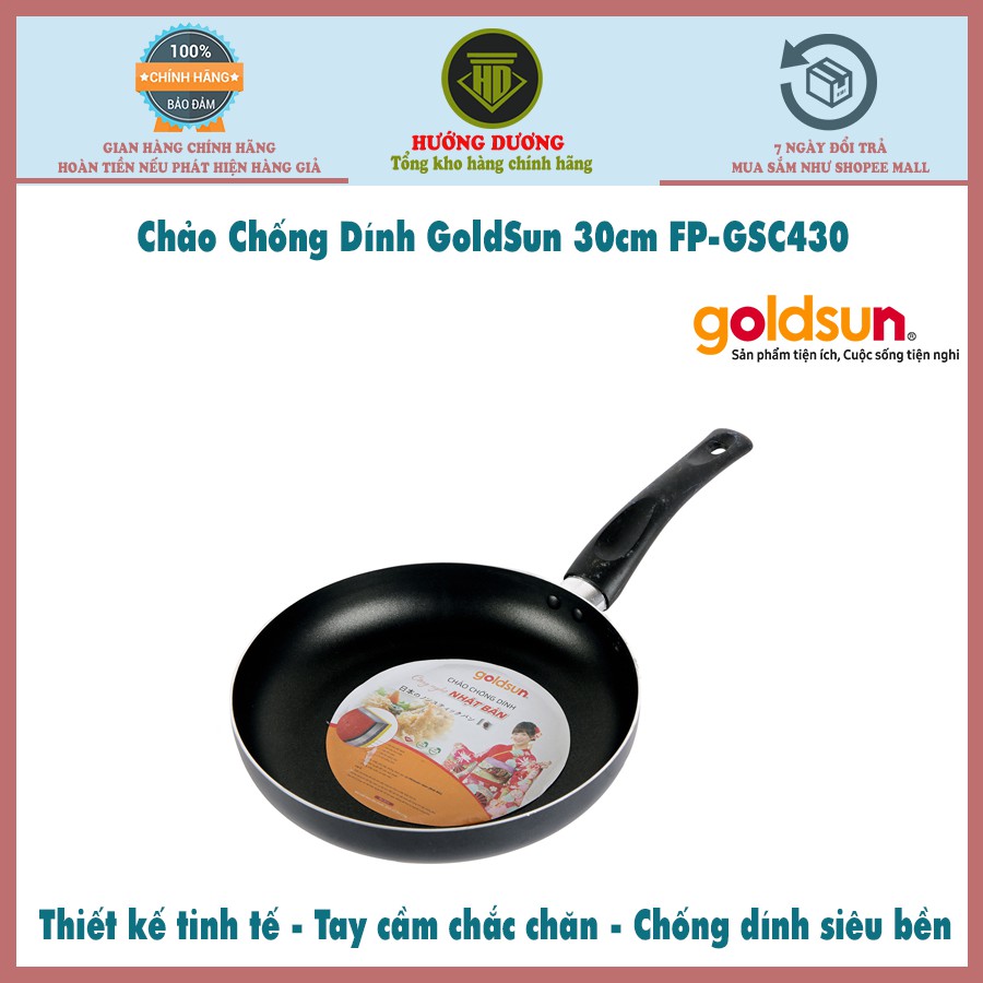 Chảo Chống Dính dẫn nhiệt tốt GoldSun 30cm FP-GSC430 Hàng chính hãng