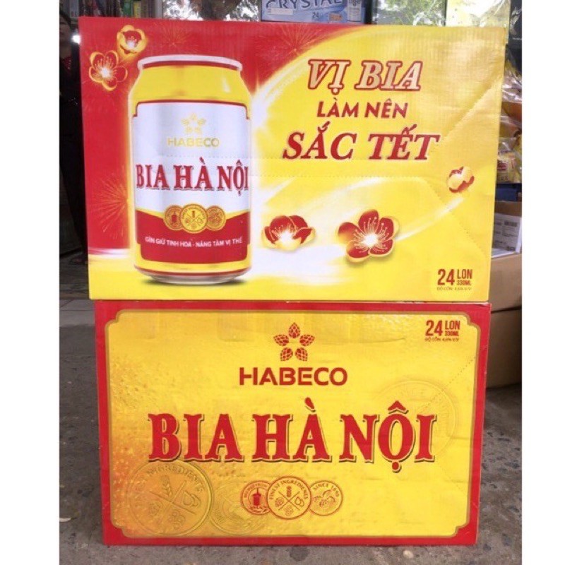 Thùng 24 Lon Bia Hà Nội (24x330ml)