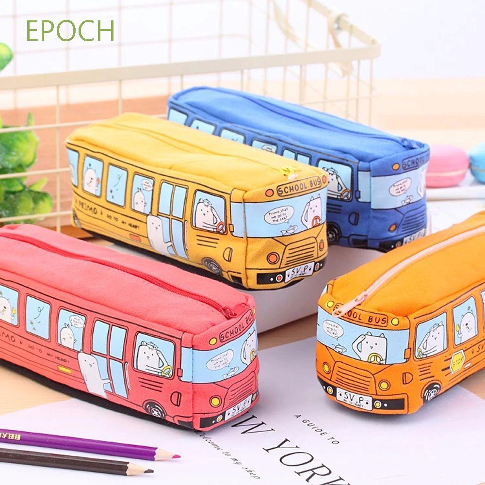 Epoch Túi Đựng Bút Bằng Vải Canvas Hình Xe Buýt Dễ Thương