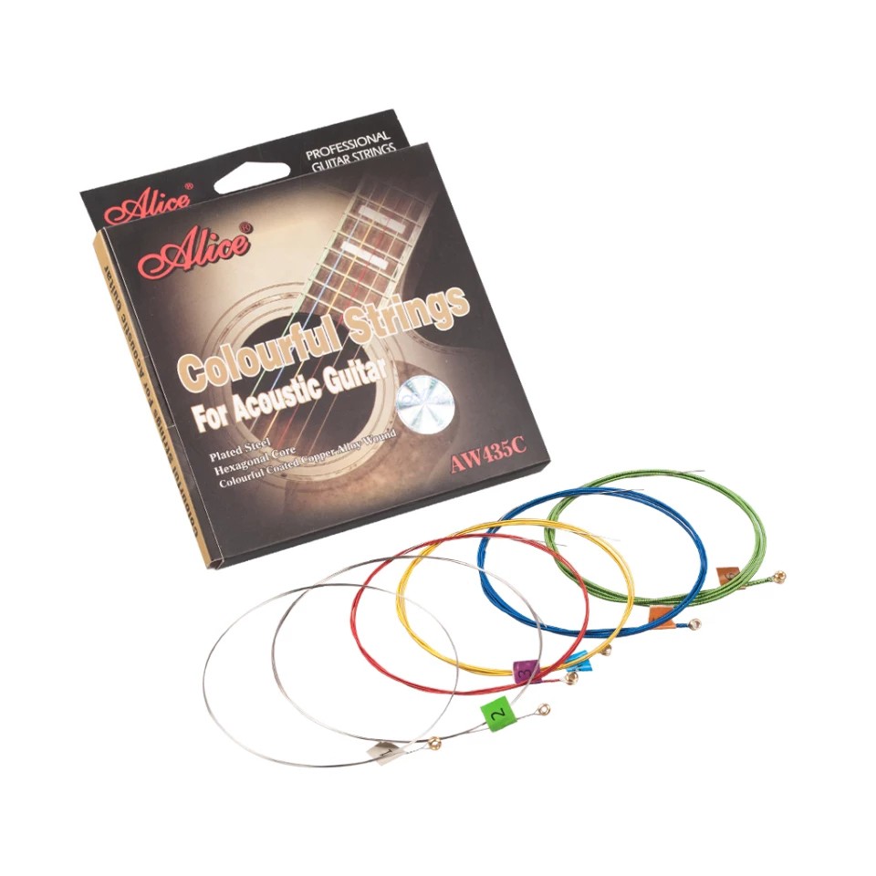 Bộ dây đàn guitar acoustic Alice AW435C nhiều màu - Alice AW435 C Acoustic Guitar Strings