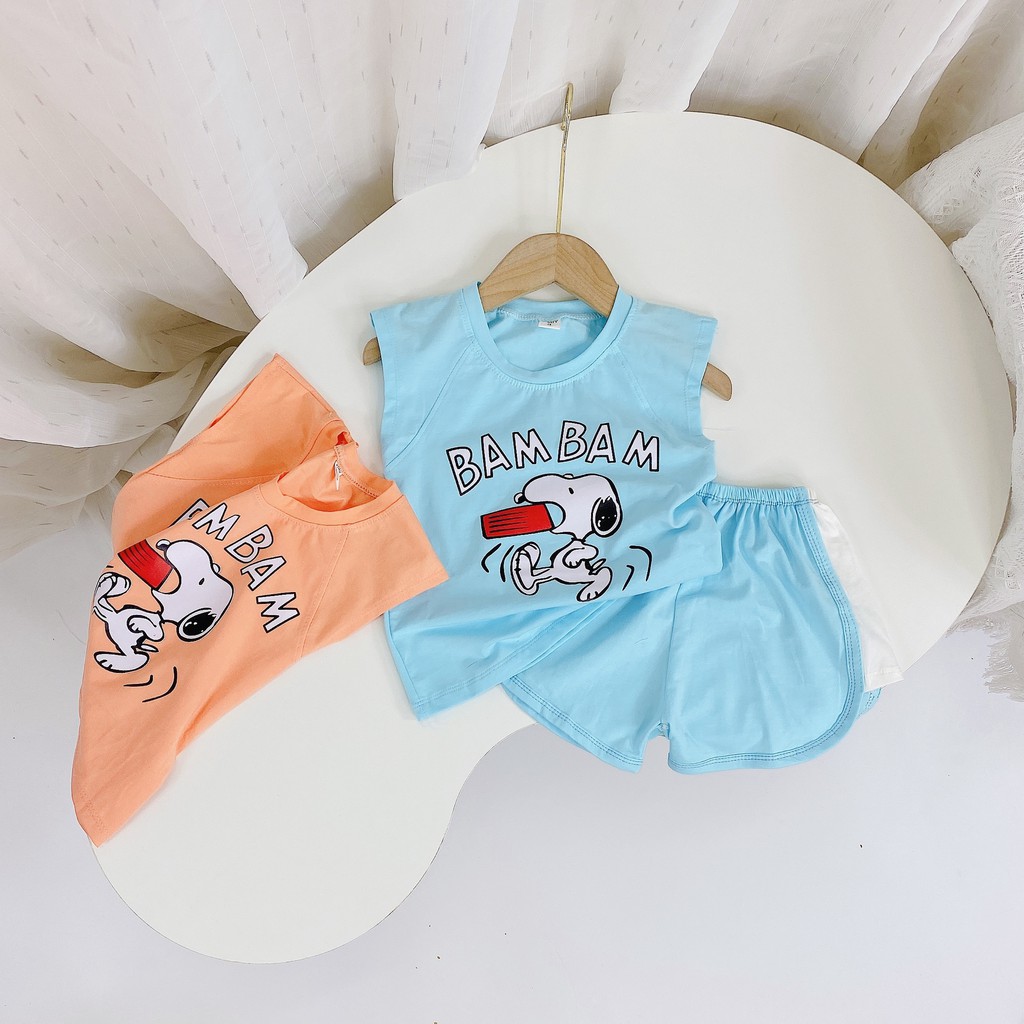 Bộ Quần Áo Trẻ Em 3 Lỗ Hình Snoopy BAM BAM Cho Bé Chất Liệu COTTON Cao Cấp Size Từ 10-20KG MÃ BL10