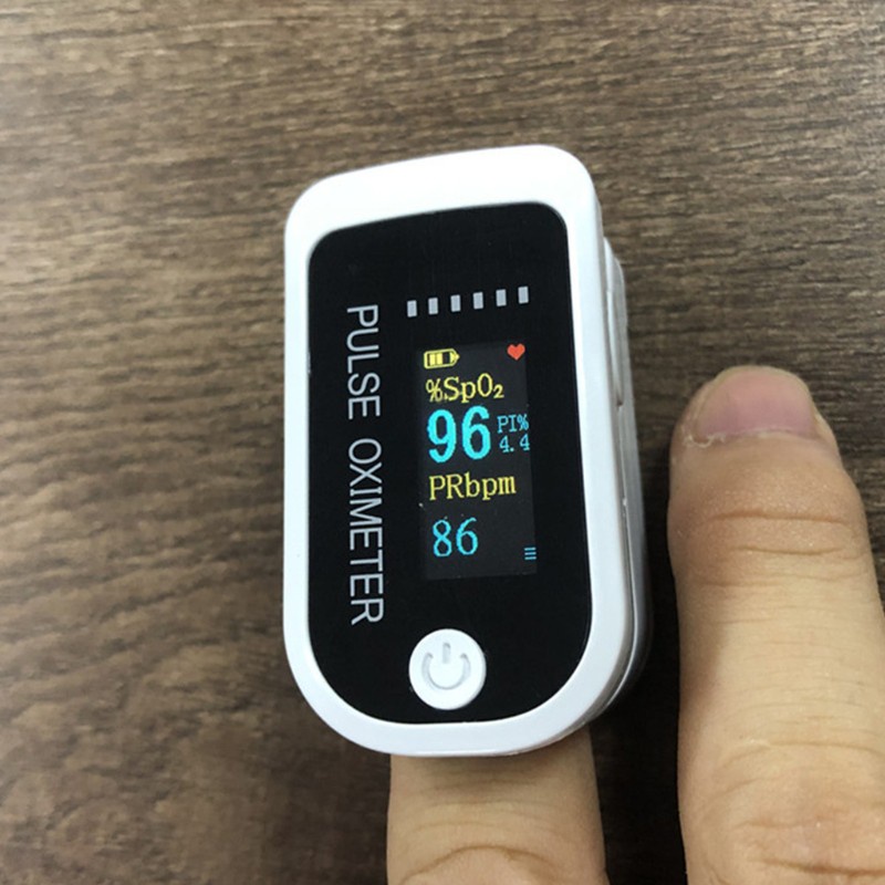 flgo Digital LED Finger Blood Oxygen Oximeter Fingertip Pulse Oximeters Saturator with Lanyard