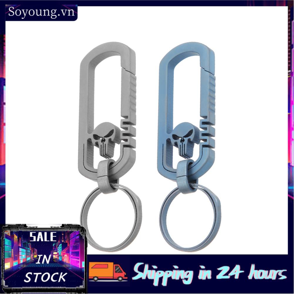 Soyoung Titanium Alloy Keychain Men's Waist Belt Buckle Outdoor Carabiner Hanging Key Ring