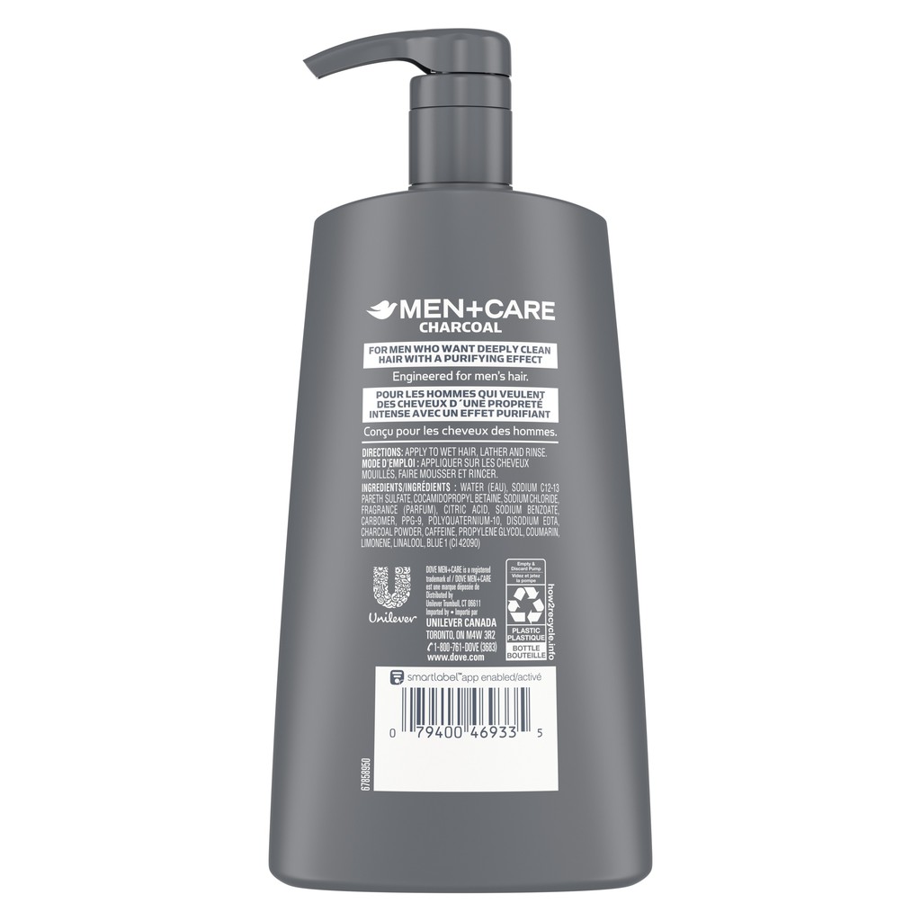 Dầu gội than hoạt tính nam Dove Men+Care Shampoo Charcoal 750ml (Mỹ)