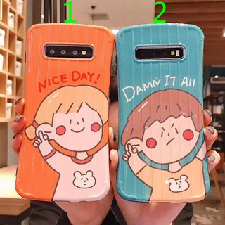 Ốp điện thoại TPU in họa tiết hoạt hình dễ thương cho Samsung Galaxy S8 9 10 plus Note 8 9