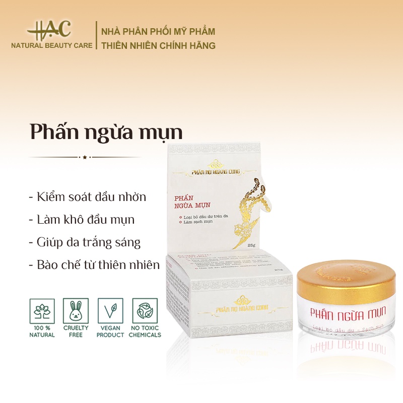 Phấn kiểm soát dầu, makeup mỏng nhẹ, thông thoáng, giúp ngăn ngừa mụn, chiết suất thiên nhiên - Phấn Nụ Hoàng Cung