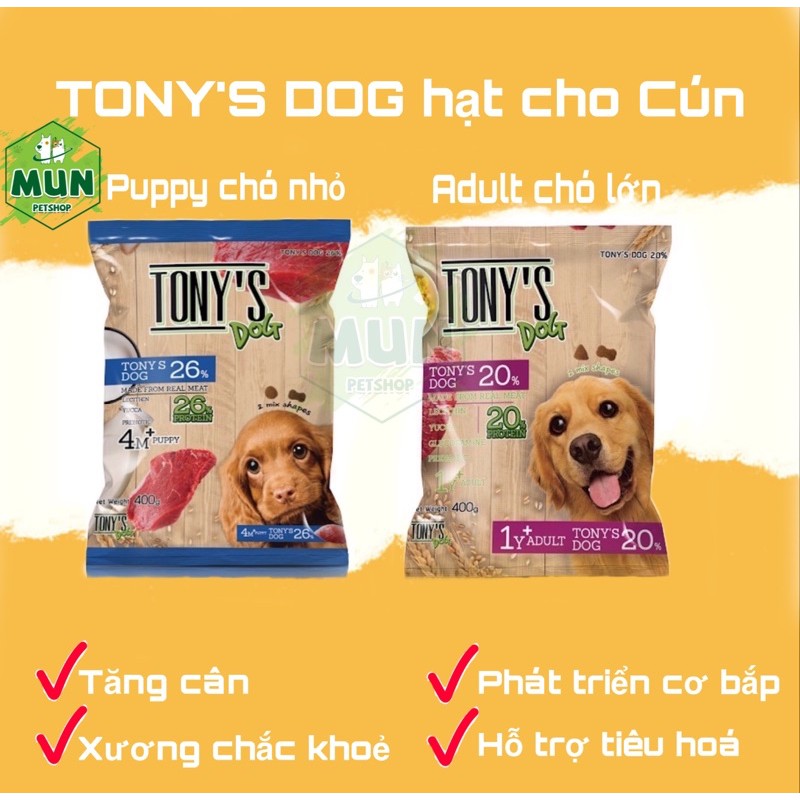 TONY’S DOG hạt dành cho chó túi 400gr