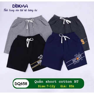 7-12Y Quần short cotton bé trai Dokma DQ658