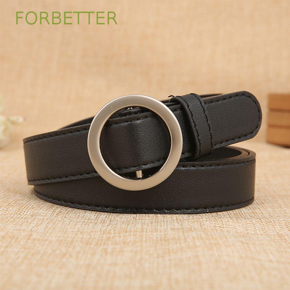 FORBETTER Design Fashion Female PU Leather Solid Belt