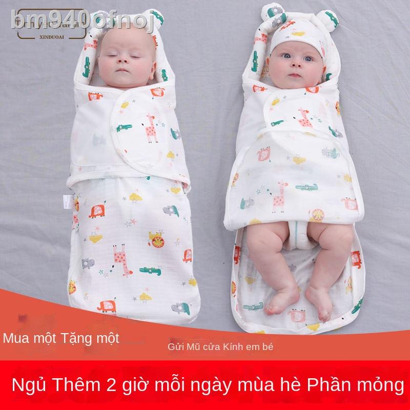 Trẻ sơ sinh chăn bông mùa hè mỏng chống sốc túi ngủ bộ đồ cho