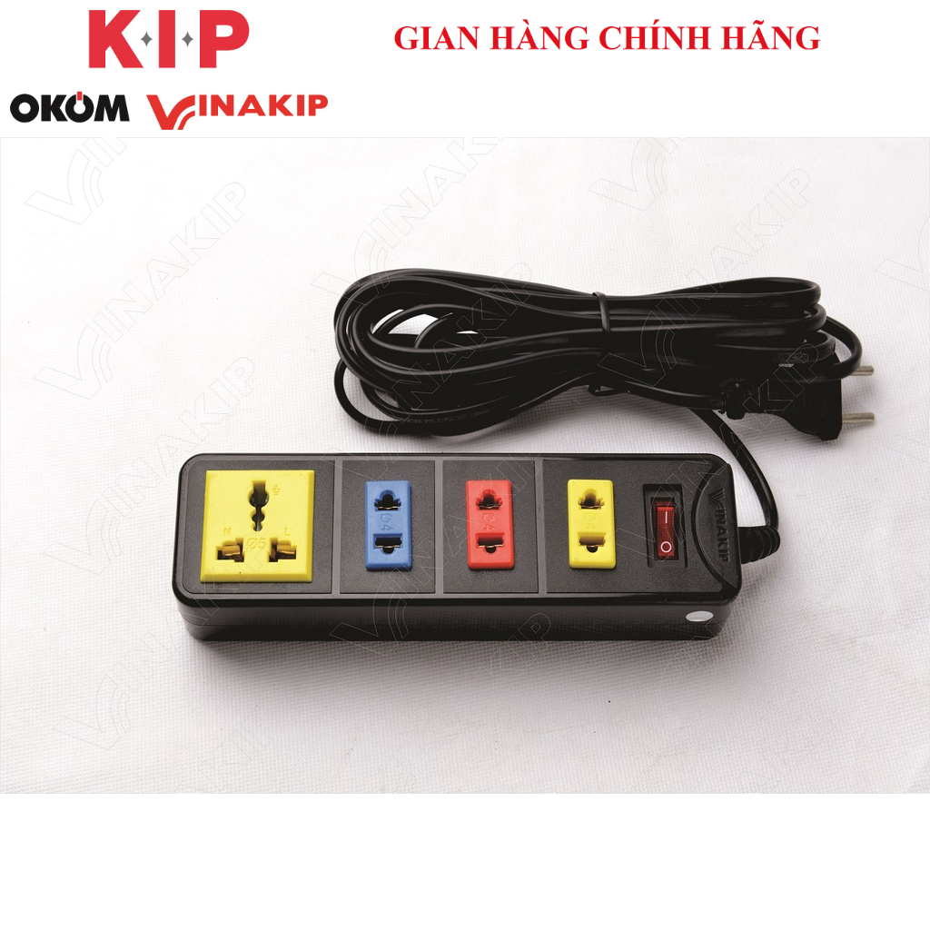 Ổ cắm VINAKIP 4 - 5 - 6 ngả liền dây N Series 3mét /5 mét