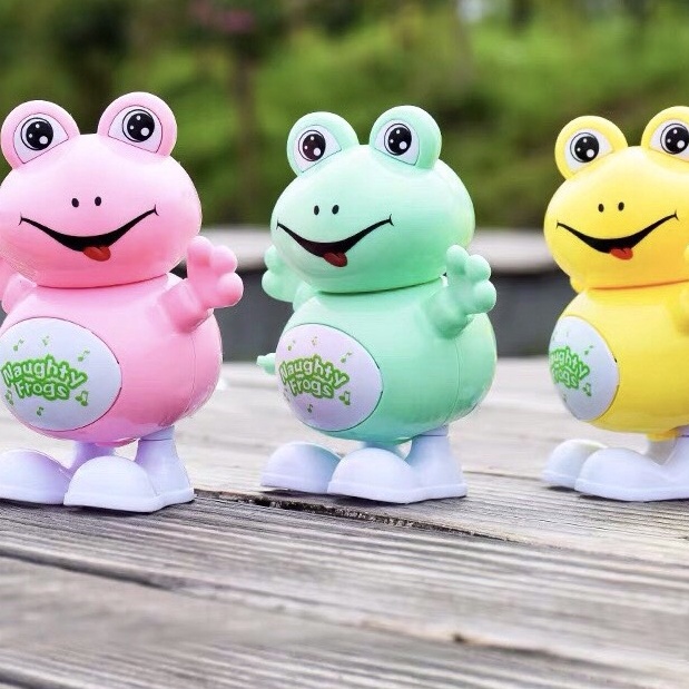 Đồ Chơi Cho Bé💗FREESHIP💗 Đồ Chơi Trẻ Em Ếch Con Chạy Cót Nhún Nhảy , Đầu Có Thể Xoay 360 Độ, Kích Thích Vận Động Cho Bé