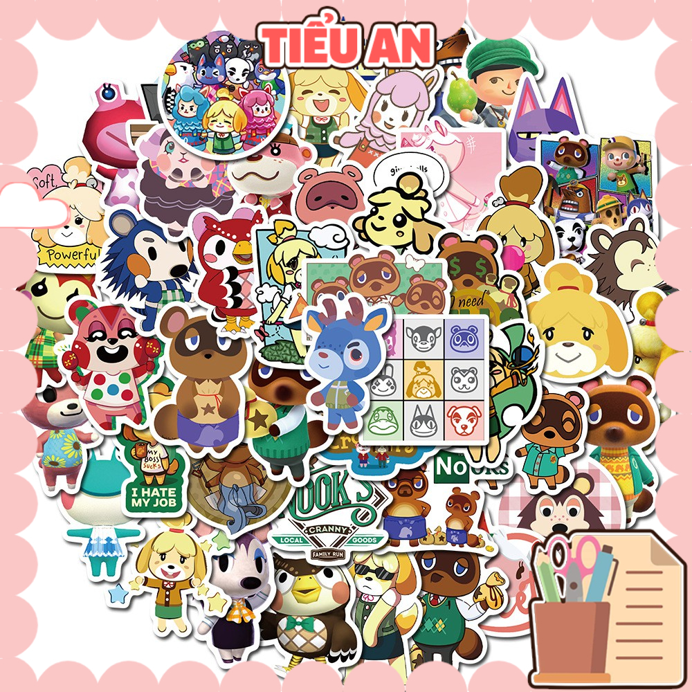 H101 - Sticker Thú Chibi - PVC/ Hình dán Chống nước Mũ bảo hiểm Vali Laptop Điện thoại