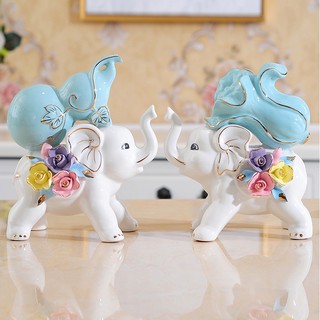 Cặp voi phong thủy cầu may mắn tài lộc - mẫu 2