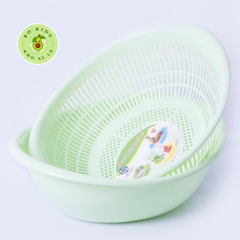 Rổ bầu dục 2 lớp có chậu Việt Nhật 3 size 3230 + 3231 + 3232 Rổ xoài, thuyền 2 lớp các cỡ