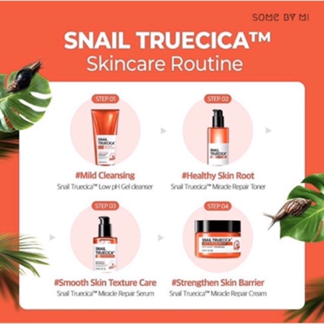 ( Sẵn Set 4 Món ) Bộ Kit Dưỡng Da Ốc Sên Some By Mi Snail Truecica Miracle Repair Starter Kit