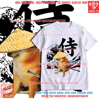 Áo thun chó shiba cheems cậu vàng samurai đủ size có tay lỡ f301 kanghyshop