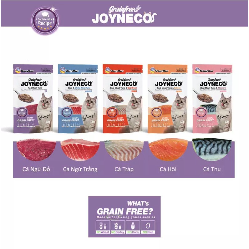 JOYNECO Pate mèo Doggy Man Hàn Quốc, dành cho mèo mọi lứa tuổi cá ngừ mix vị