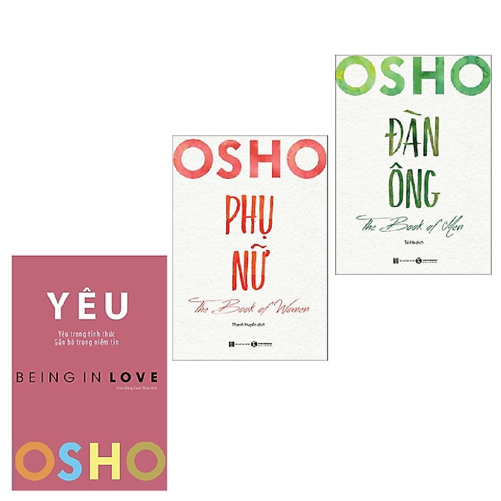 Sách - Combo 3 cuốn: OSHO - Yêu - Being In Love + Osho Đàn Ông - The Book Of Men + Osho Phụ Nữ  [Thái Hà Books]