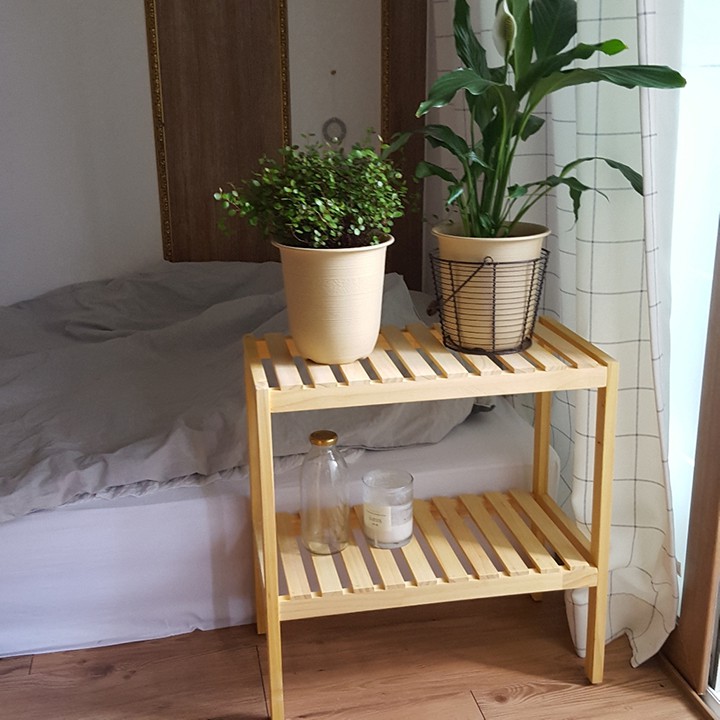 Kệ pallet 2 tầng đa năng gỗ tự nhiêu Posa - Size 50 cm